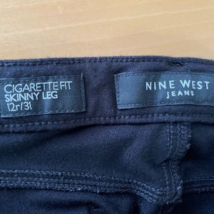 Nine West jeans cigarette fit skinny leg size 12r/31 black